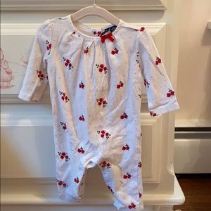 Janie + Jack red white floral onesie